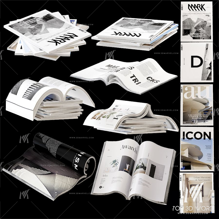 Set of wrapped and open journals